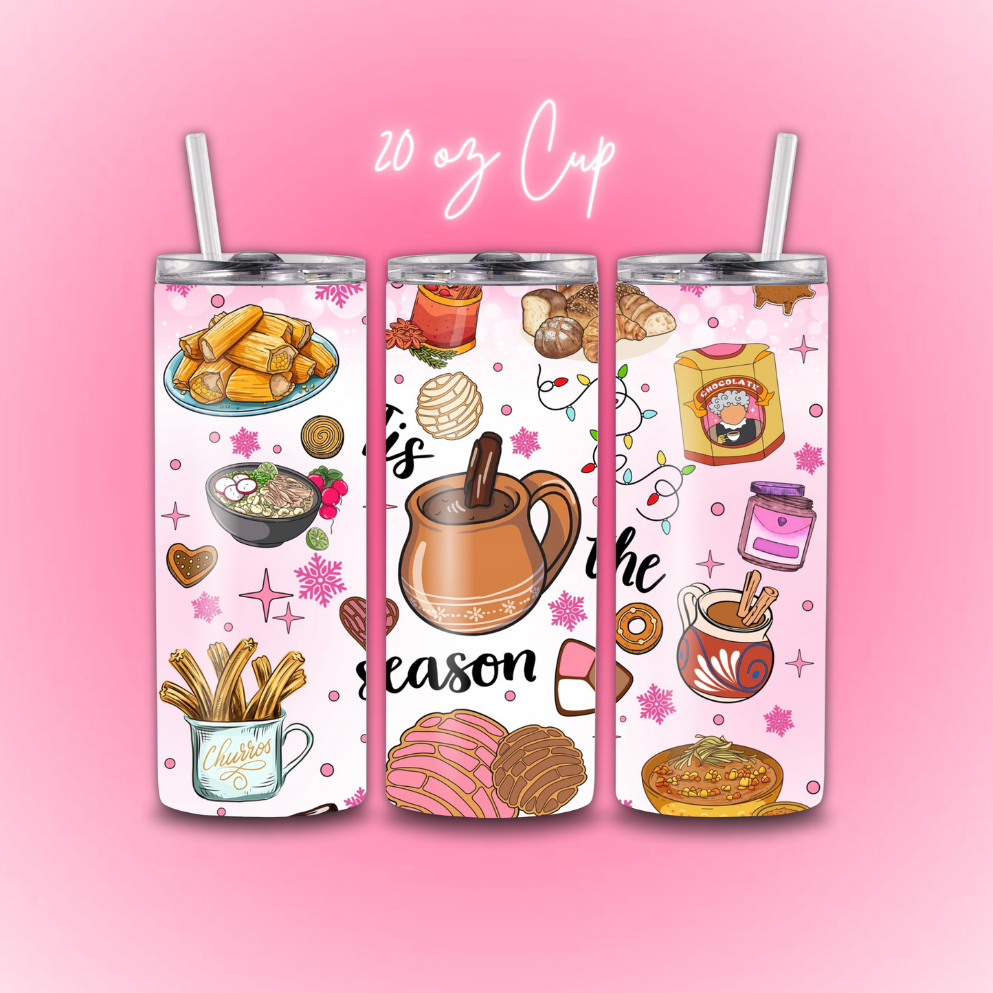 Pink Christmas Tumbler