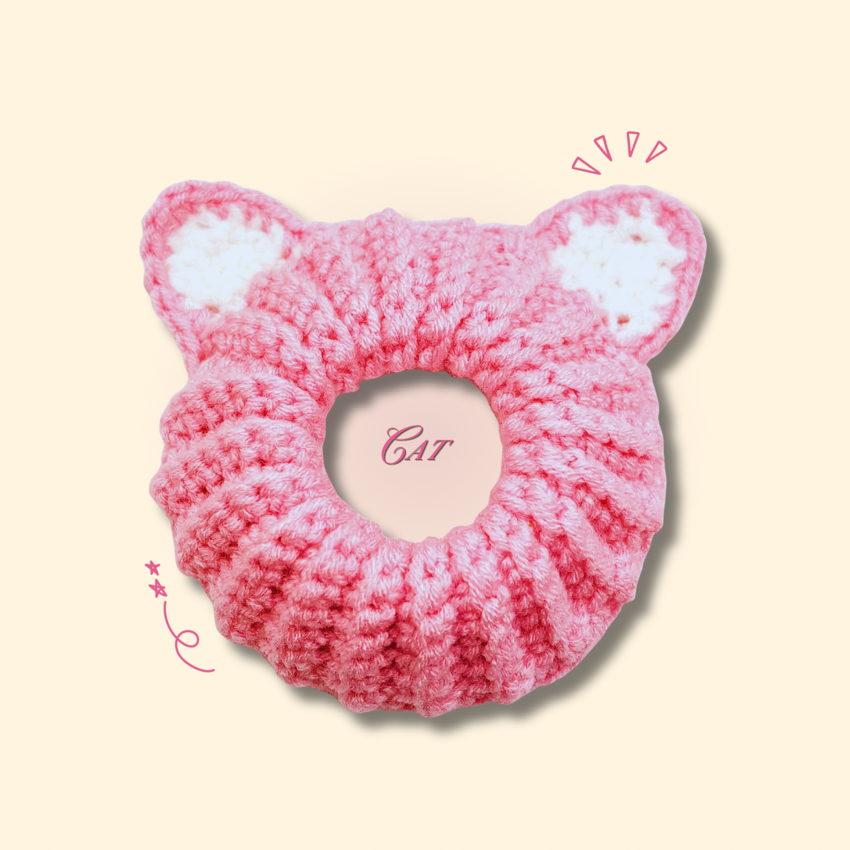 Pink Cat Scrunchie