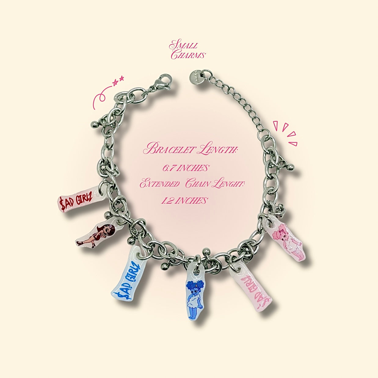 Sad Girlz Charm Bracelet