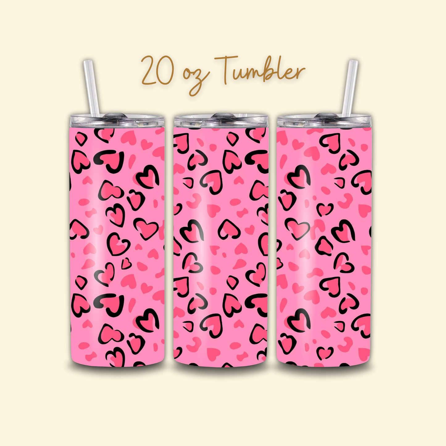 Pink Animal Print Tumbler