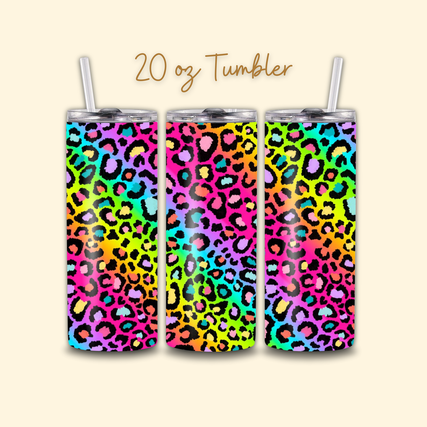 Rainbow Cheetah Tumbler