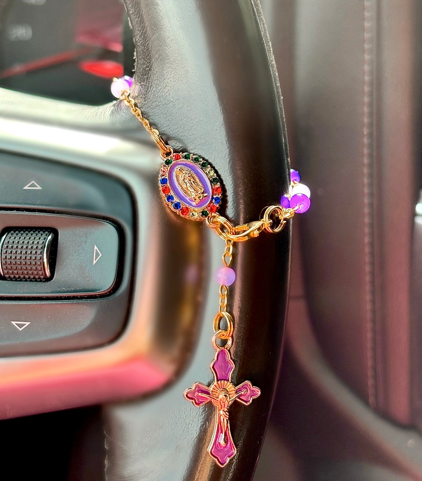 Gold Small Car Wheel Rosary