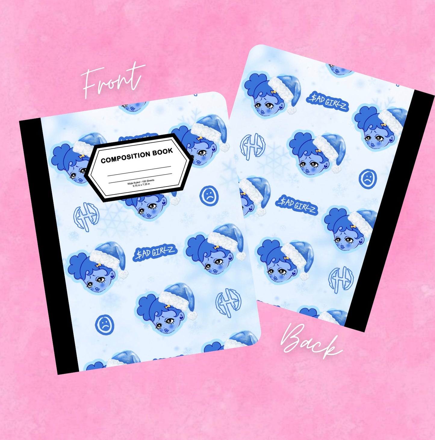 Blue Sad Girlz Christmas Notebook