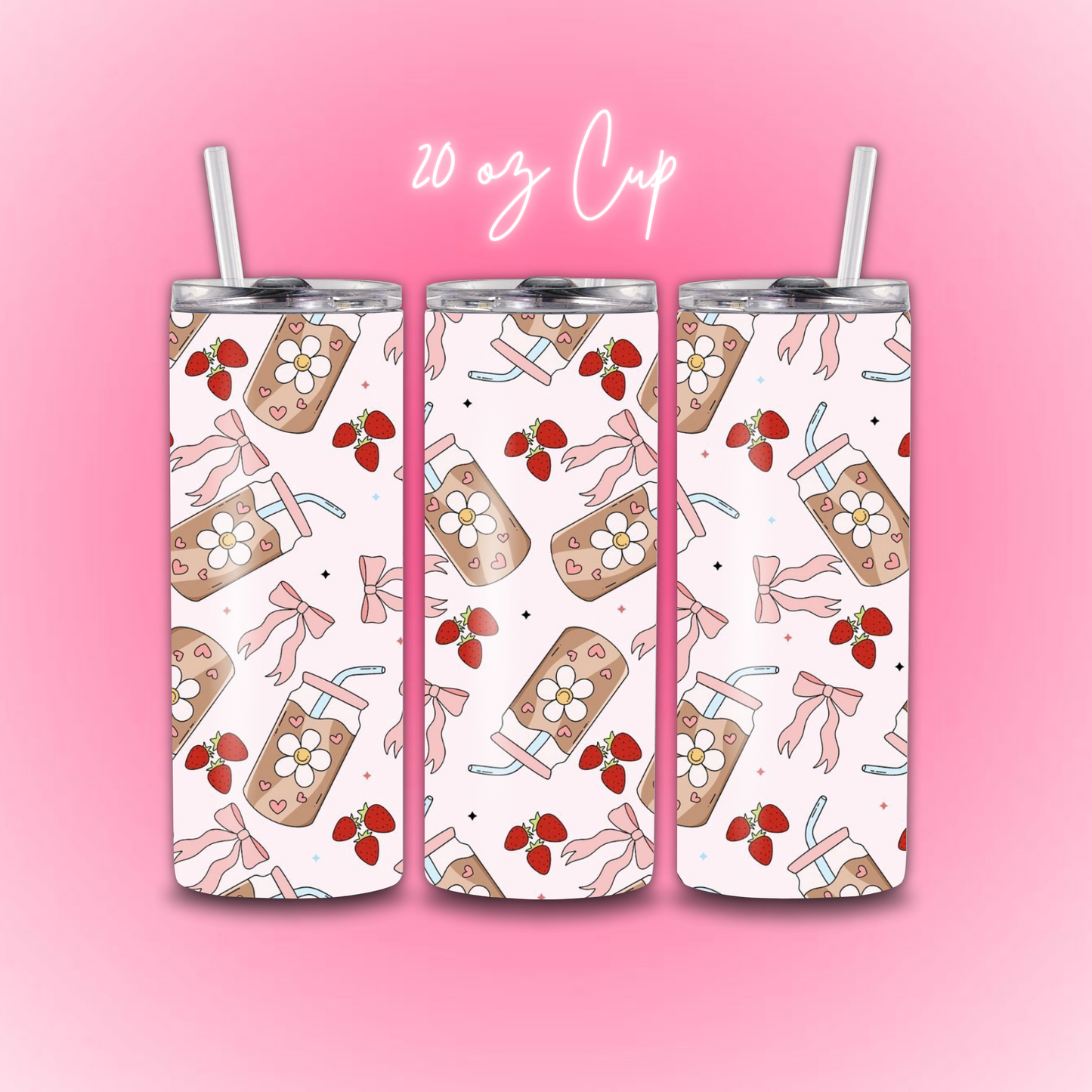 Pink Coffee Tumbler Cup