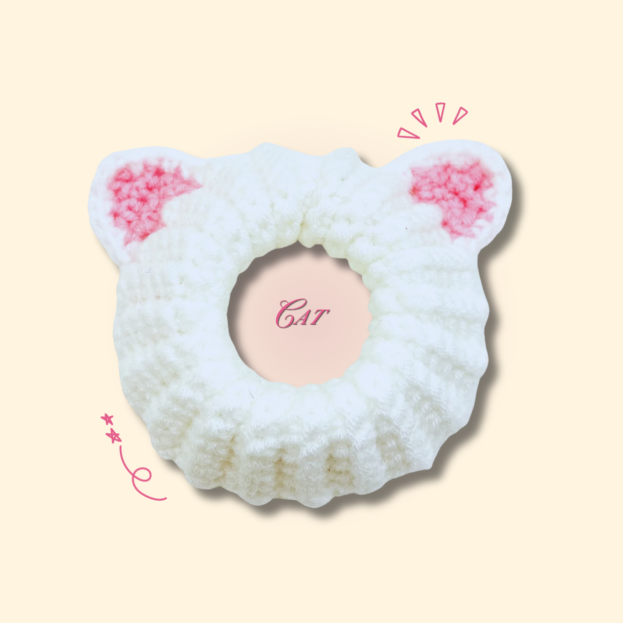 White Cat Scrunchie