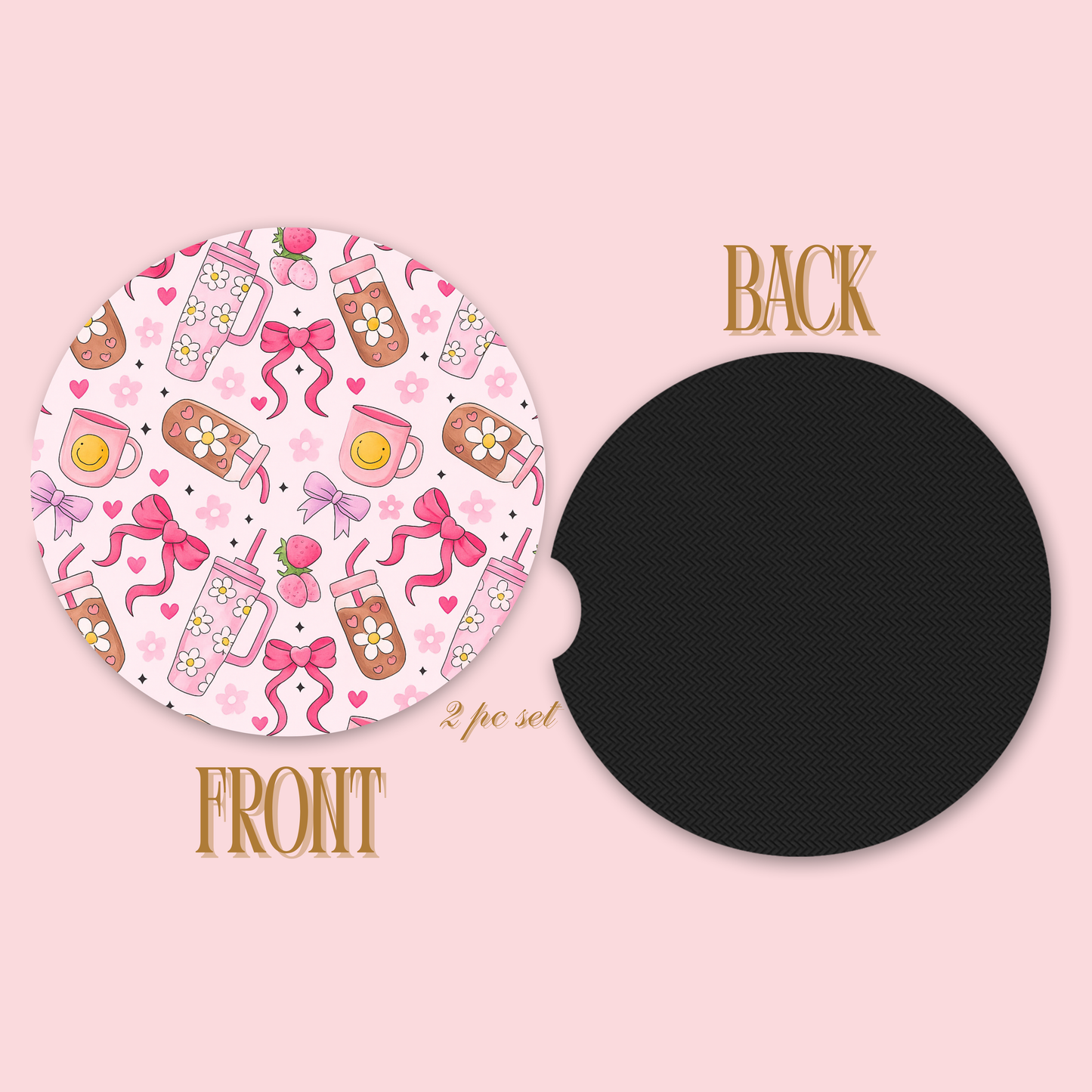 Pink Coquette Car Coasters