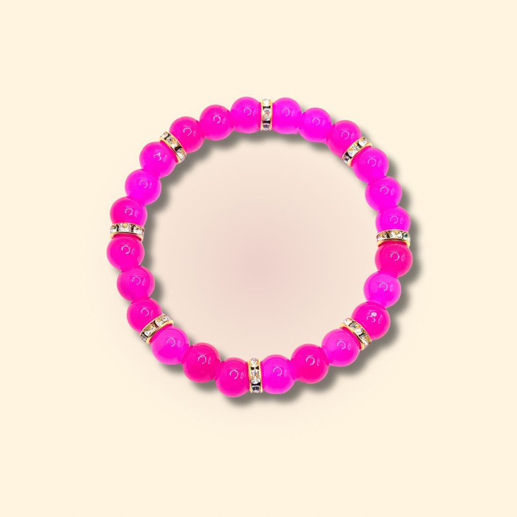 Hot Pink Beaded Bracelet