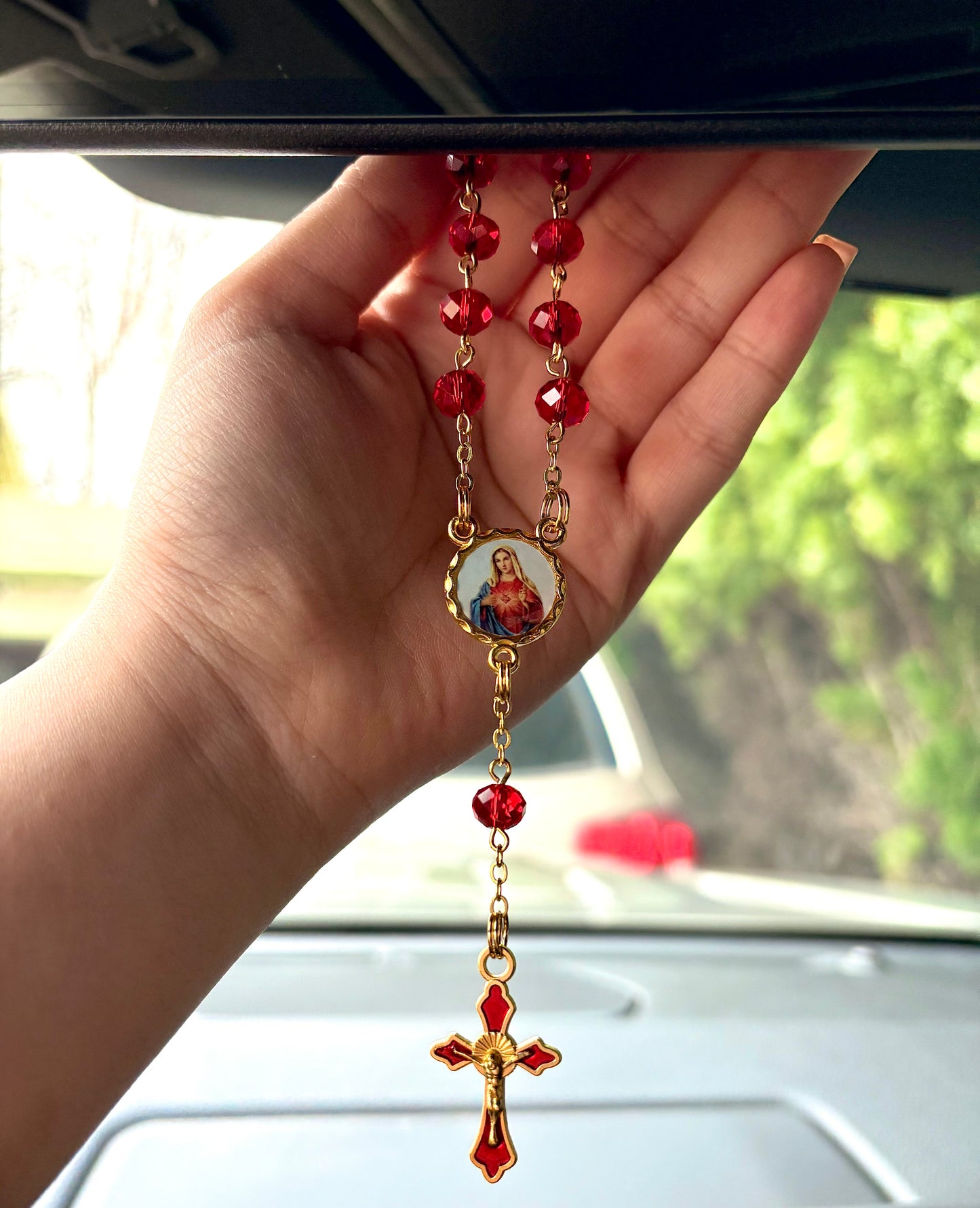 Immaculate Virgin Mary Car Rosary