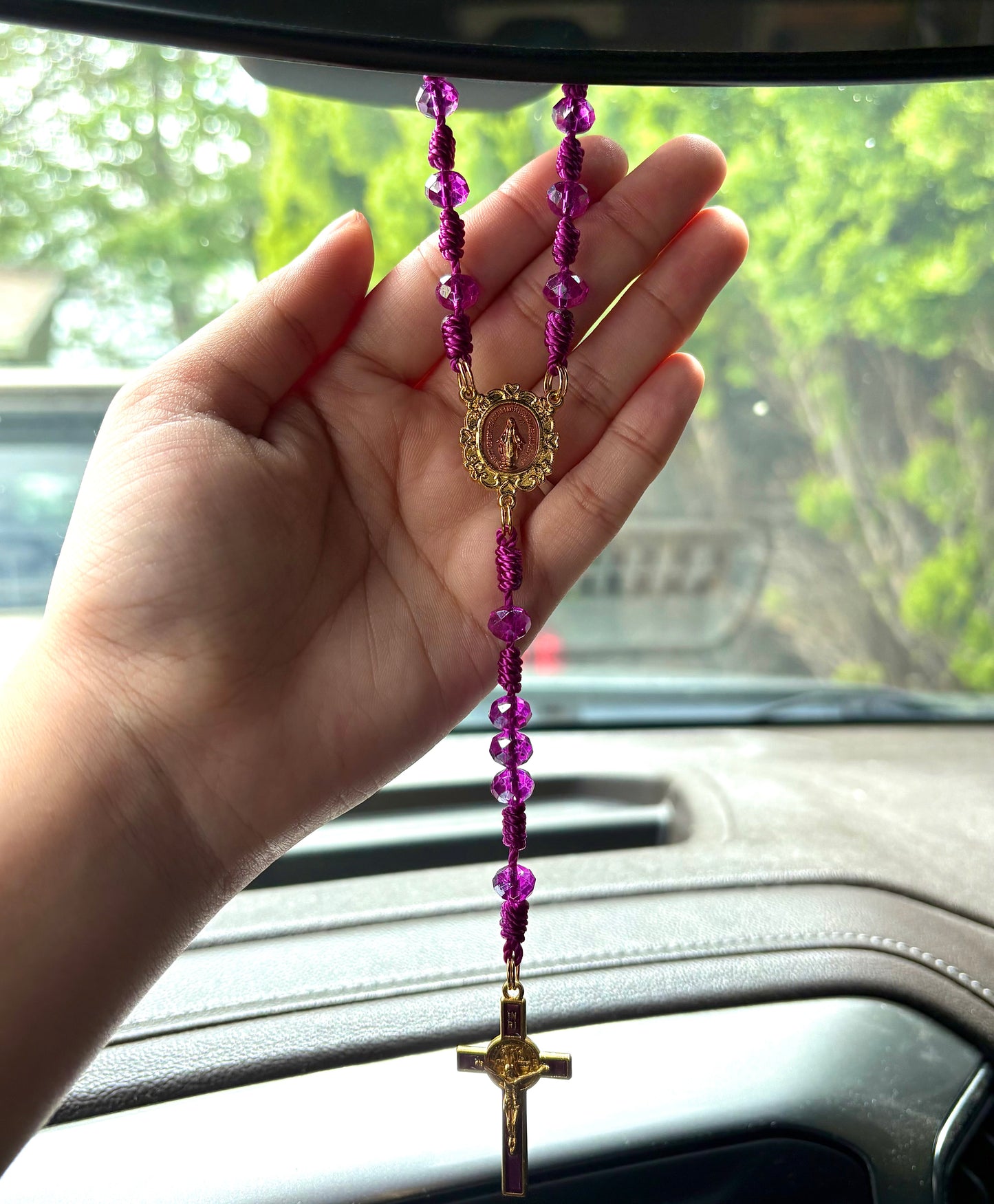 Purple Car Rosary