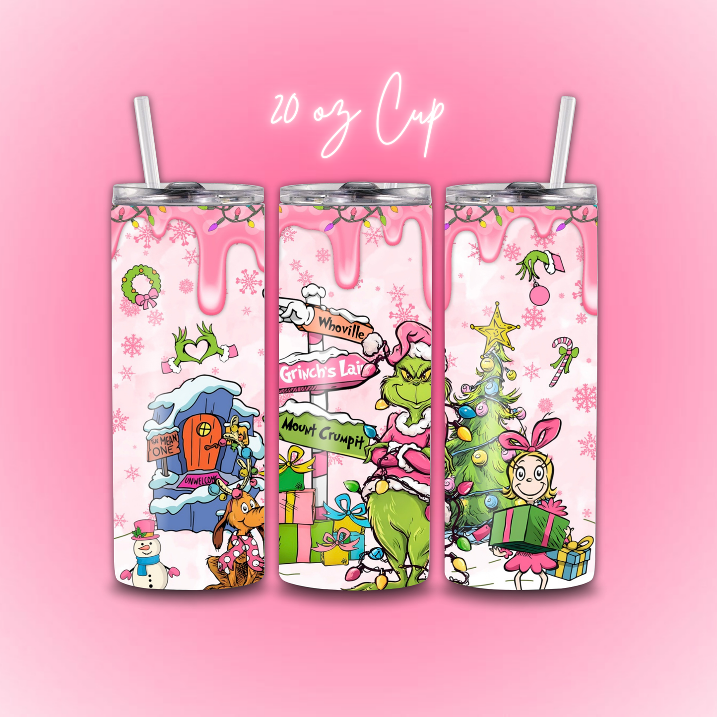 Pink Christmas Tumbler