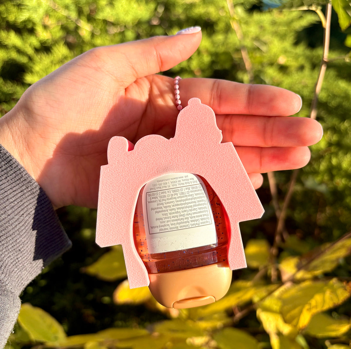 Pink Dog House Hand Sanitizer Holder