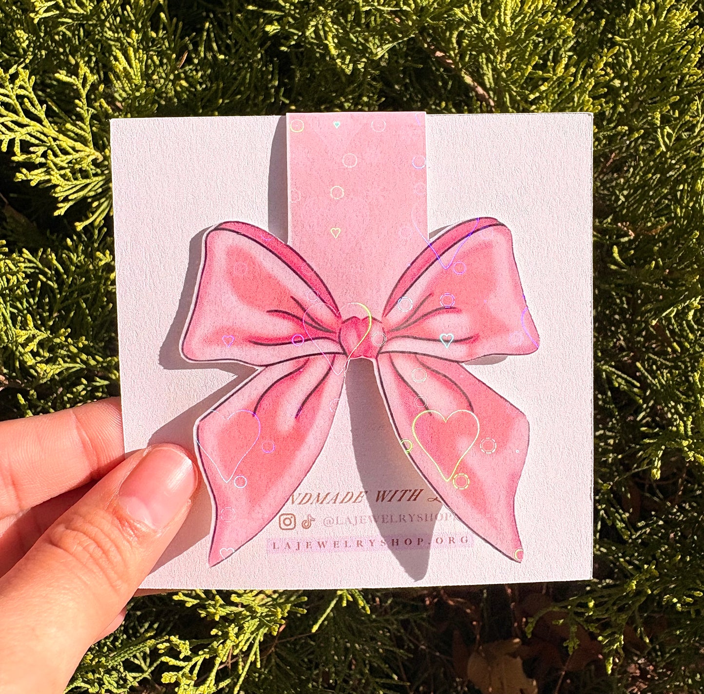 Pink Bow Bookmark