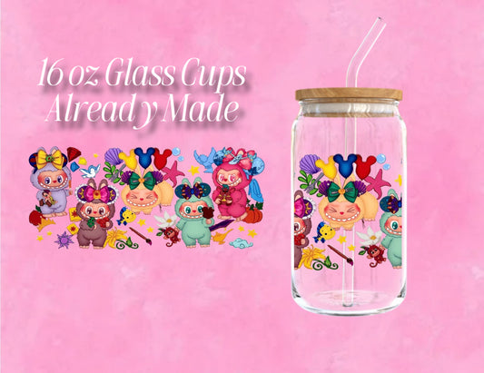 Princess Labubu Glass Cup
