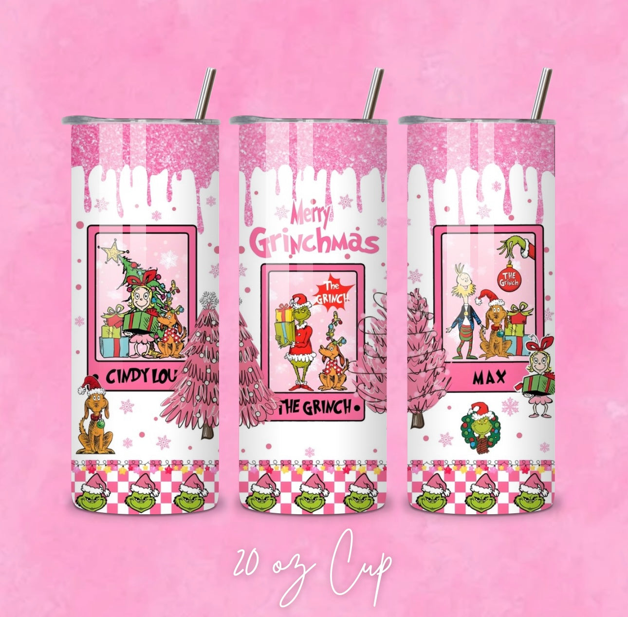 Pink Christmas Tumbler
