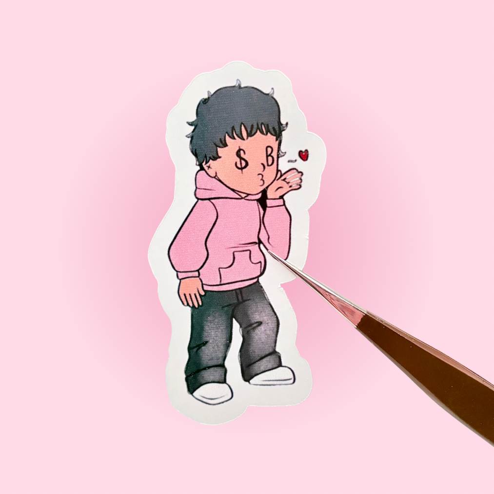 Sad Boy Pink Sticker