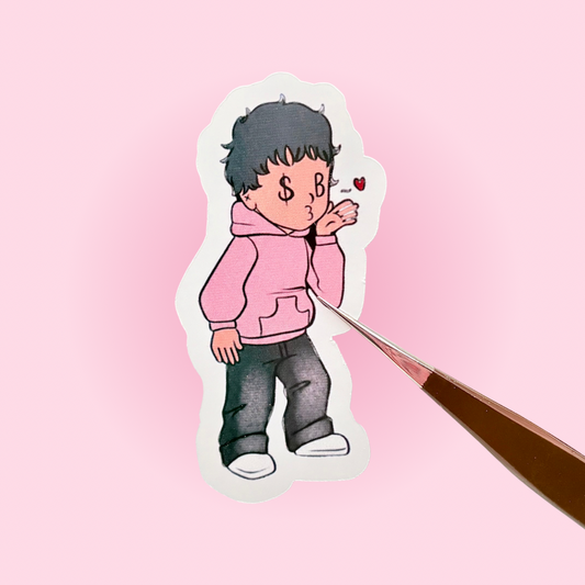 Sad Boy Pink Sticker