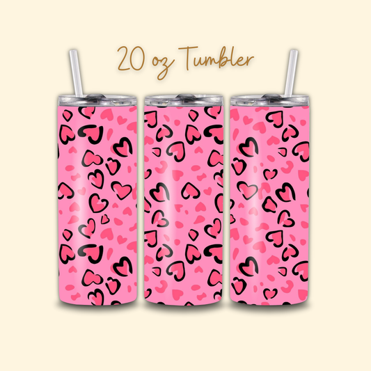 Pink Animal Print Tumbler