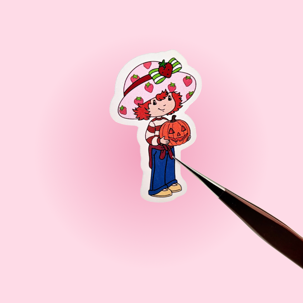 Fall Strawberry Girl Sticker
