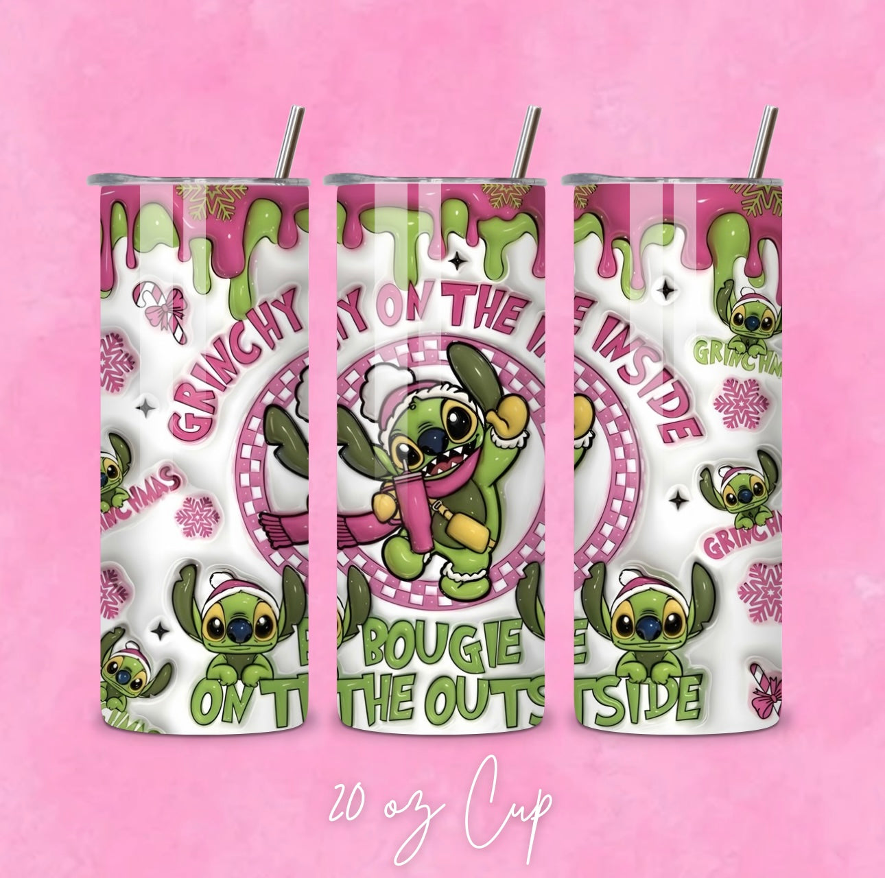 Green Alien Christmas Tumbler