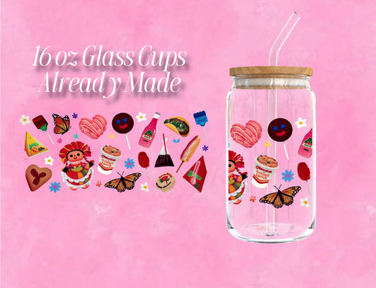 Mexican Culture Glass Cup