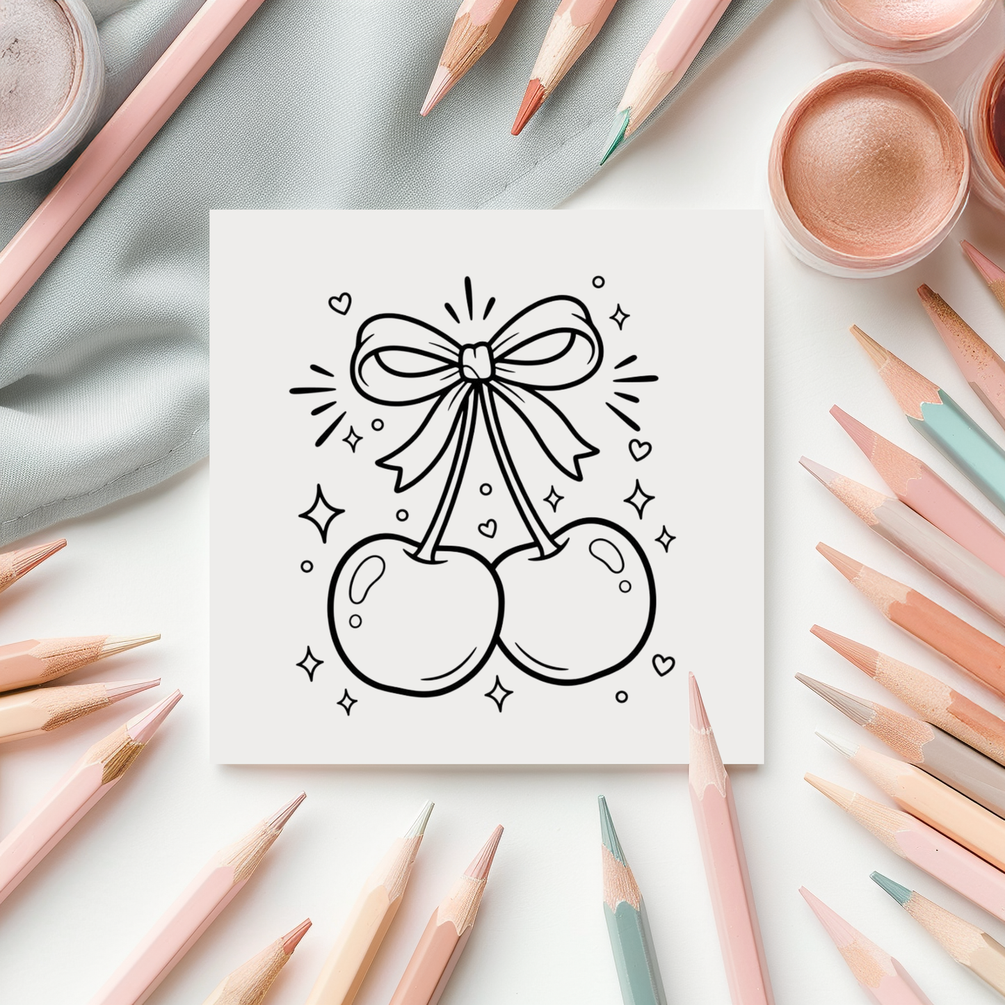 Cherry Coloring Page