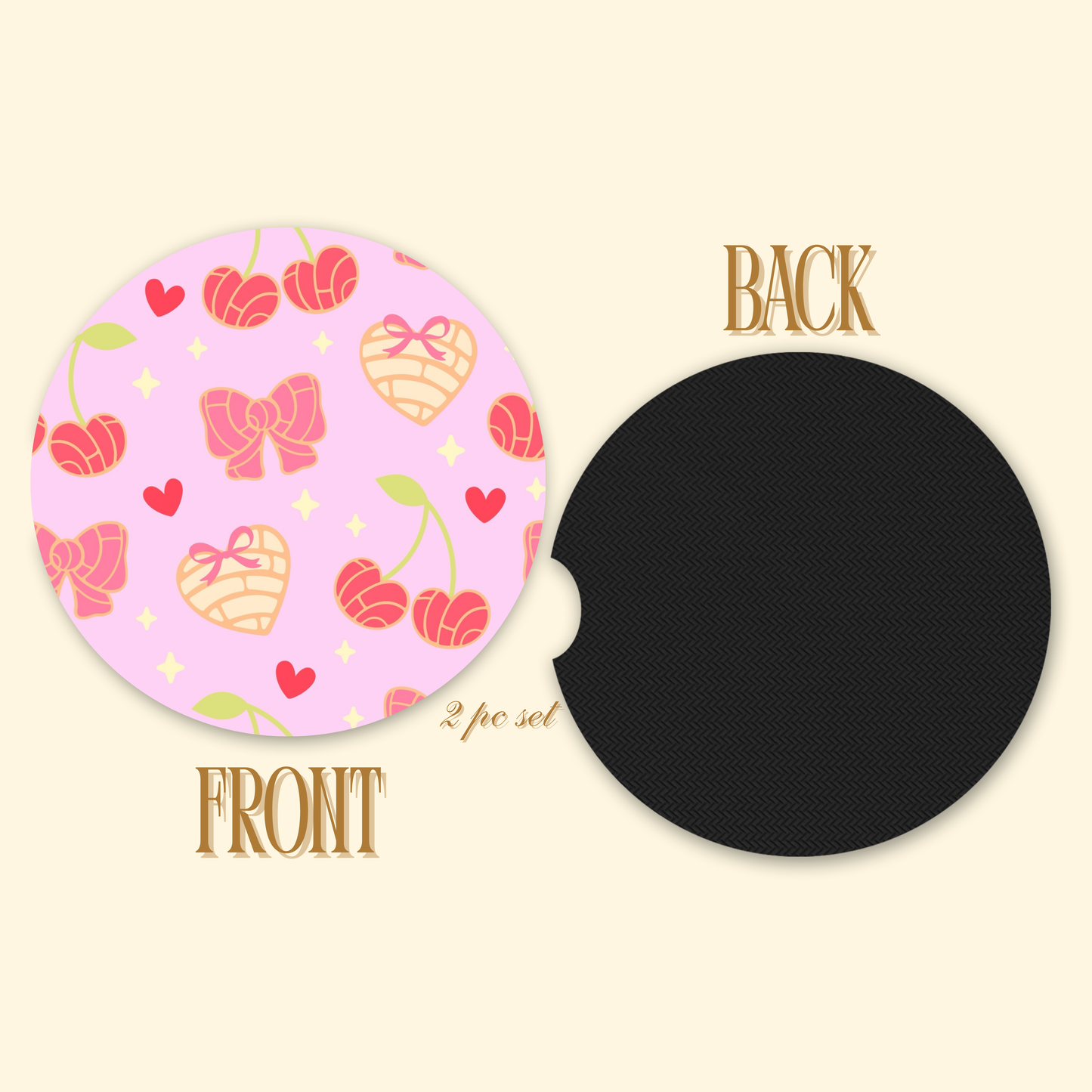 Cherry Coquette Car Coasters