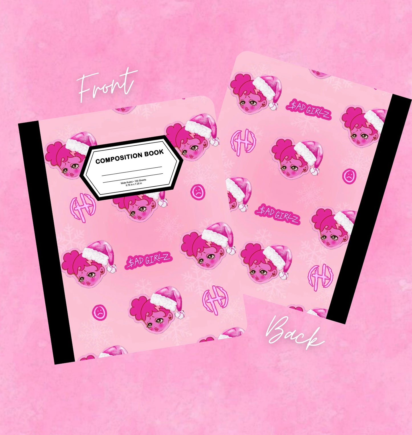 Pink Sad Girlz Christmas Notebook