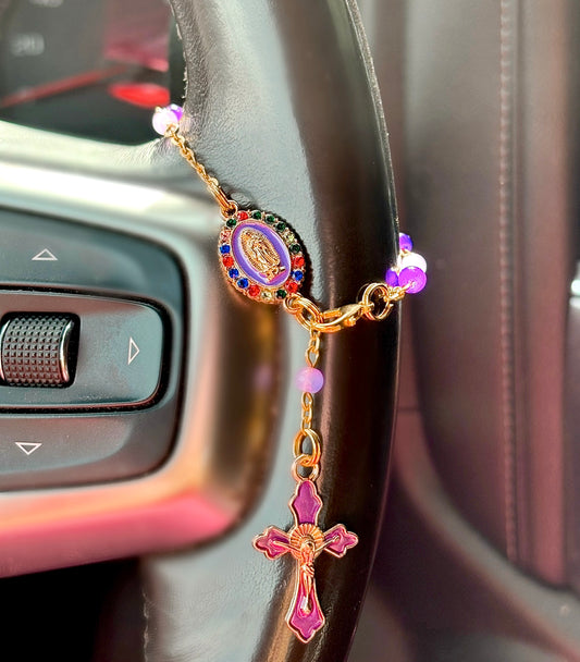 Gold Small Car Wheel Rosary