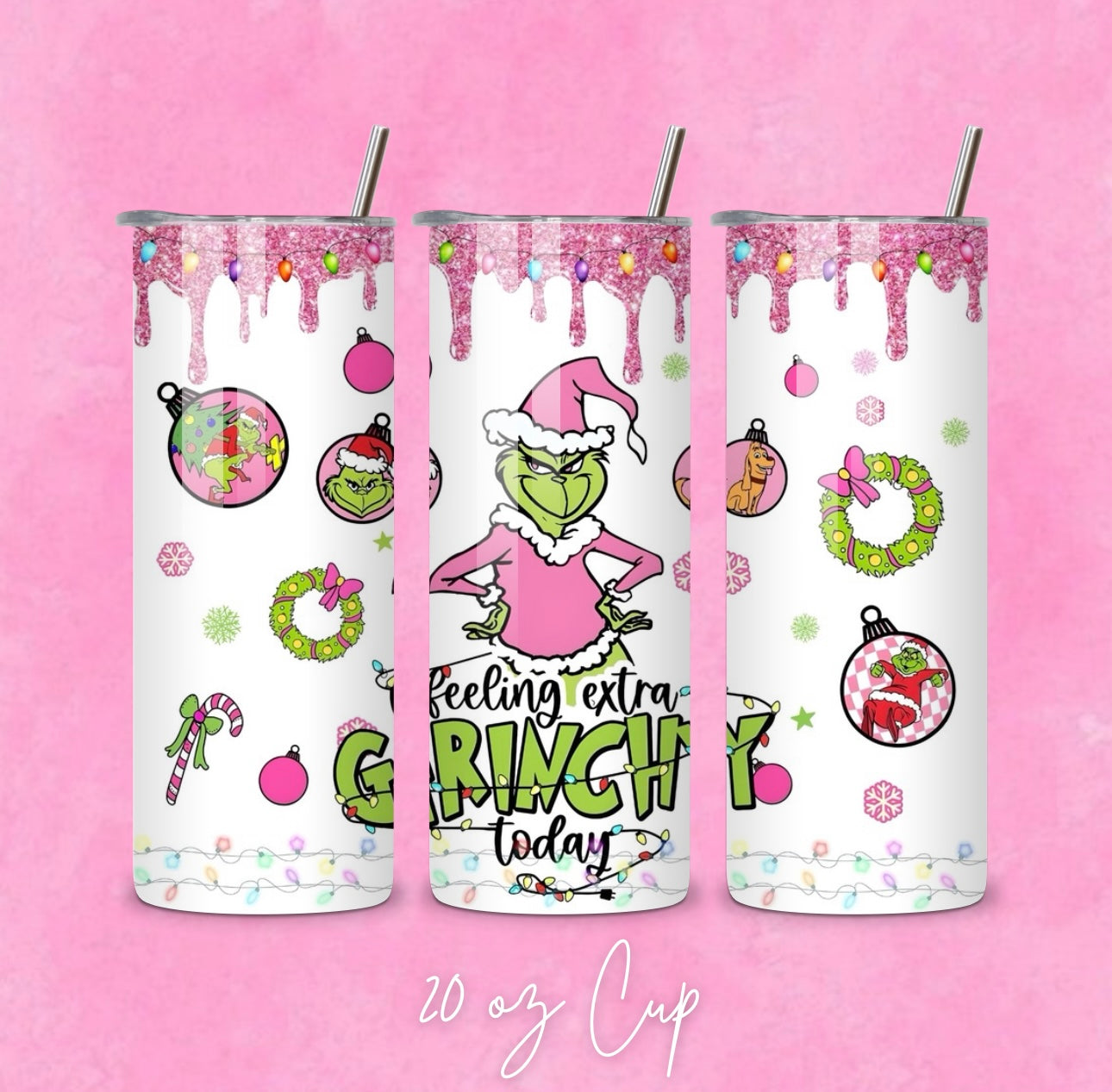 Pink Christmas Tumbler