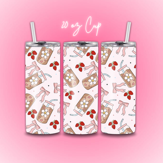 Pink Coffee Tumbler Cup