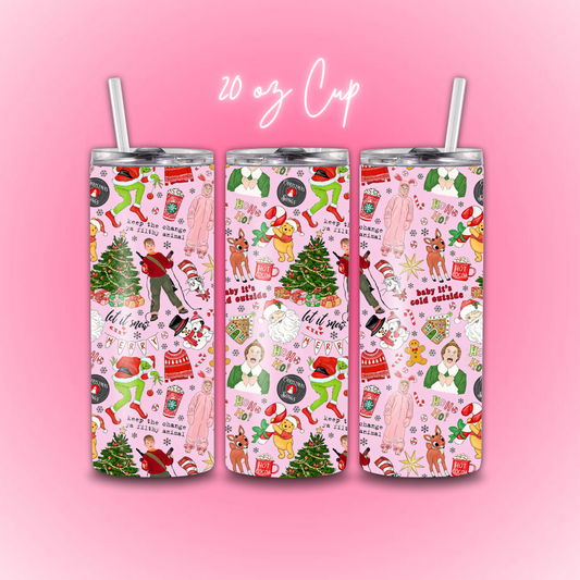Pink Christmas Tumbler
