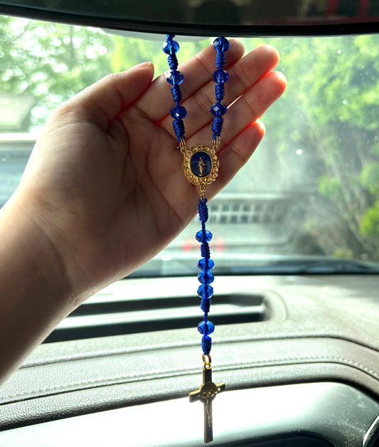 Royal Blue Car Rosary