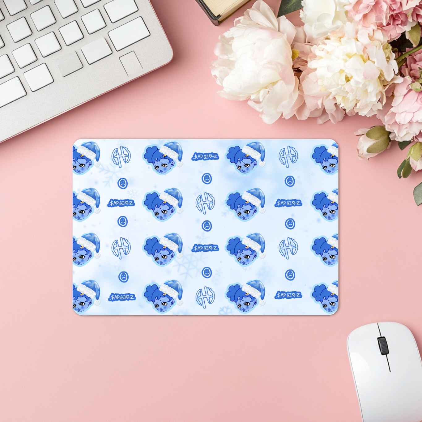 Blue Sad Girlz Mouse Pad