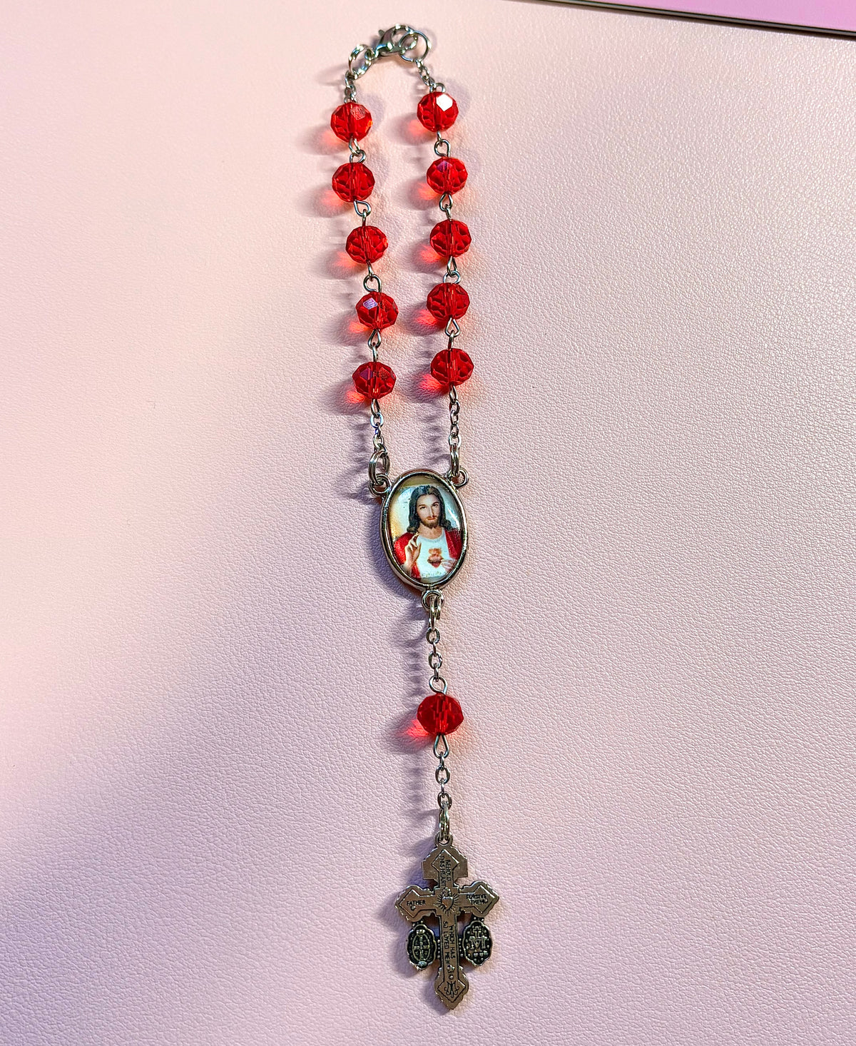 Sacred Heart of the Virgin Mary/ Jesus Car Rosary