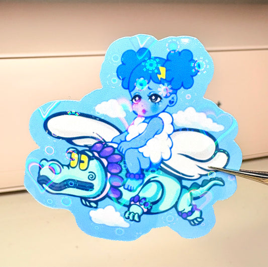 Sad Girl X Dragon Sticker
