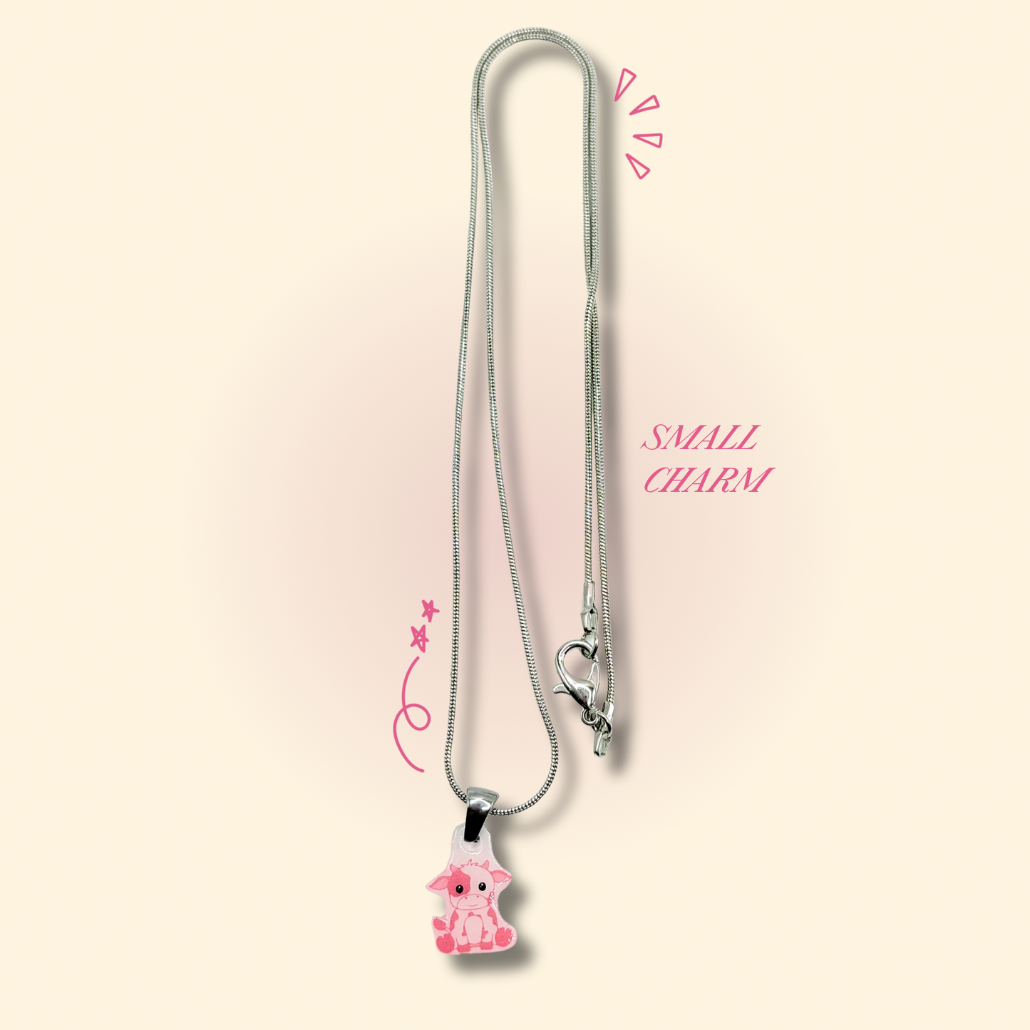 Pink Cow Necklace