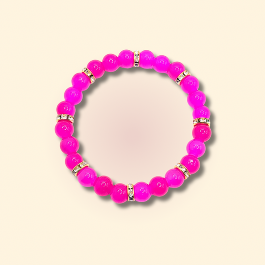 Hot Pink Beaded Bracelet