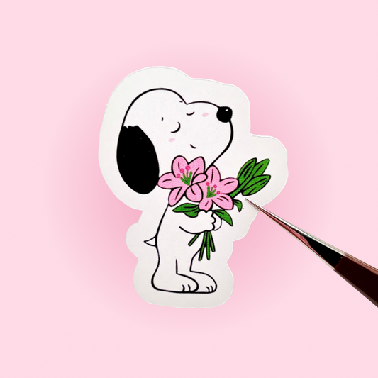 Flower Dog Sticker