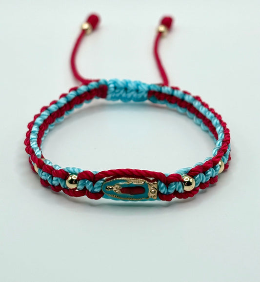 Blue/Red Virgencita Bracelet