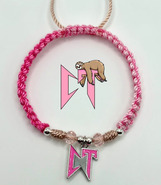 Silver Pink CT Bracelet