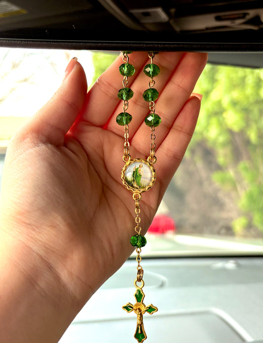 Gold San Judas Car Rosary