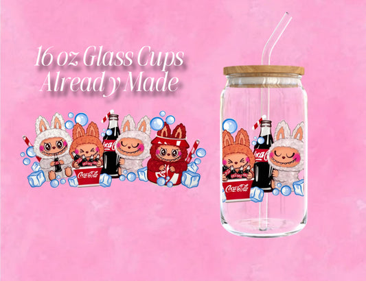 Coca Cola Labubu Glass Cup