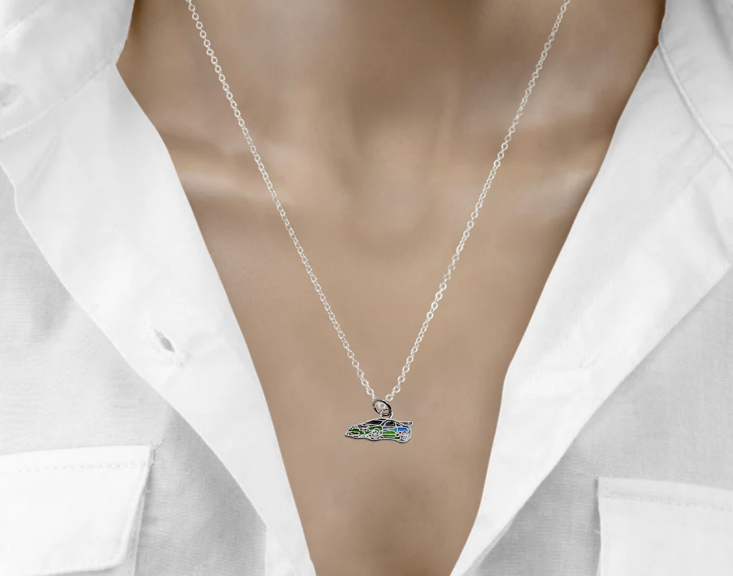 Green Car Necklace