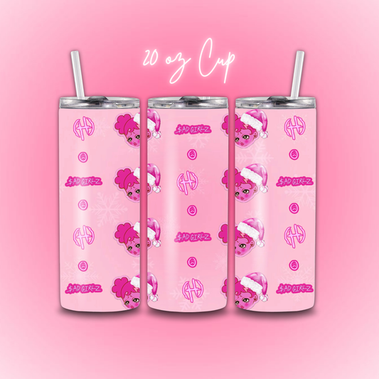 Pink Sad Girlz Christmas Tumbler
