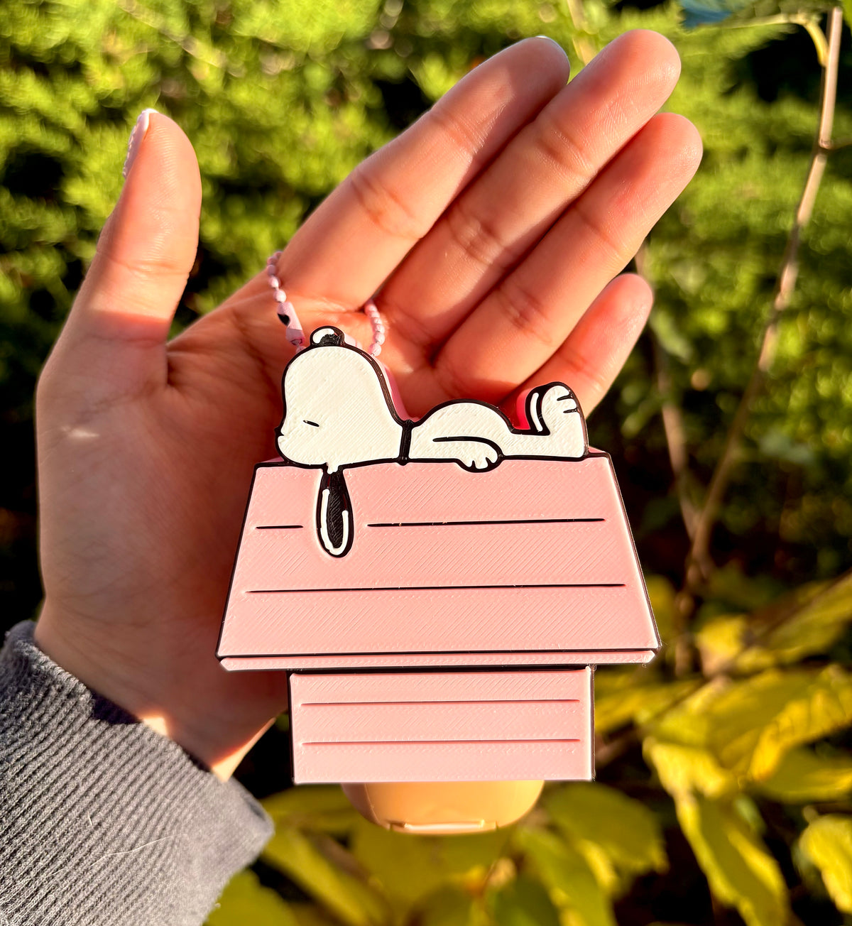 Pink Dog House Hand Sanitizer Holder